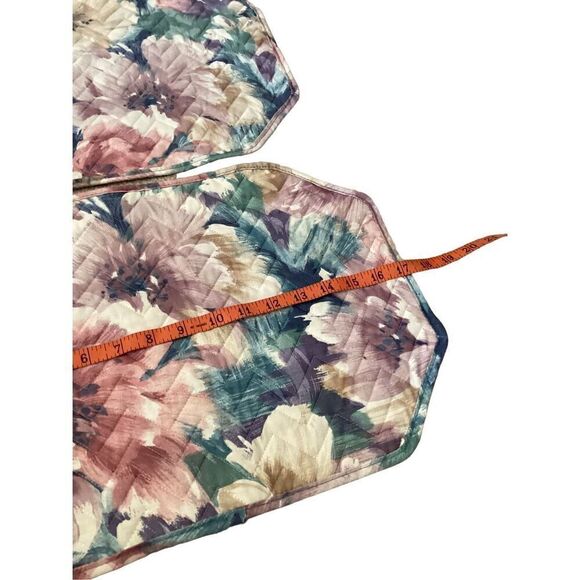 Set Of 12 Vintage Floral Reversible Place Mats Craft Fabric Art Crafts Sewing - Picture 4 of 4